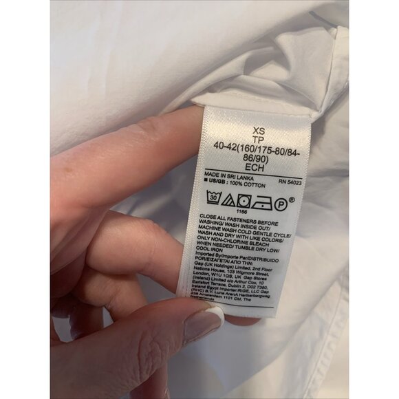 banana republic womens solid white 100% cotton long sleeve dress shirt Xs - Picture 5 of 5